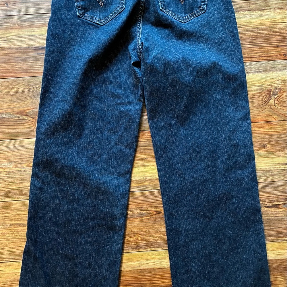 Levi’s Perfectly Slimming Jeans Size 10 Medium Dark Wash Bootcut Y2K - Picture 12 of 14